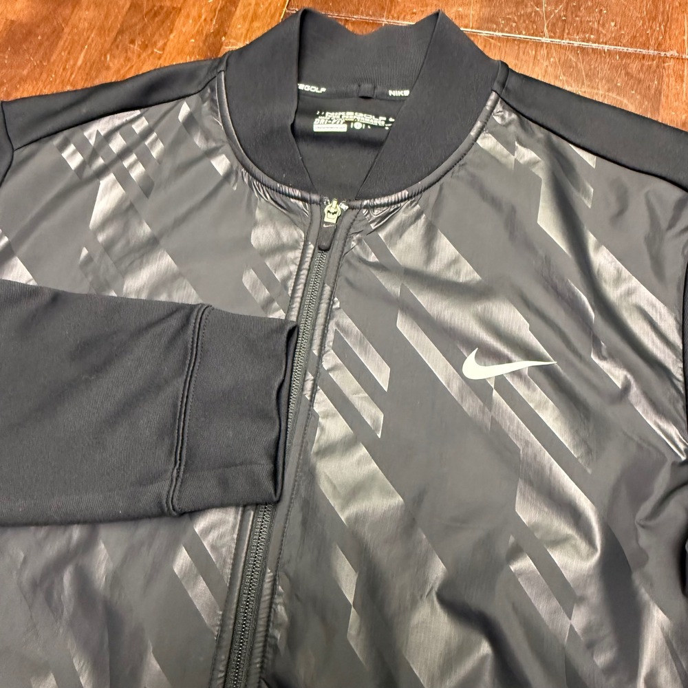Nike Golf Jacket Mens Large Black Dri-FIT Tour Performance Full Zip 542161-010